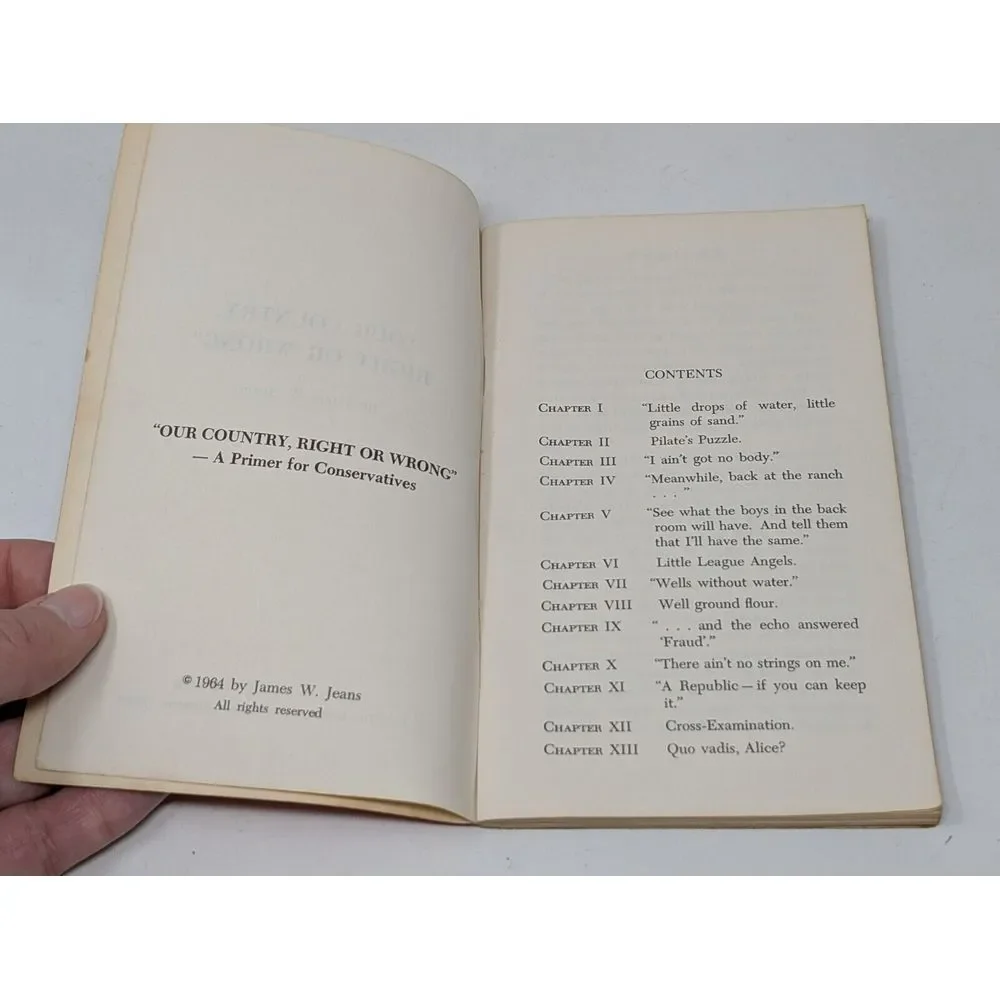 Our Country Right or Wrong A Primer for‎ Conservatives 1964 Book James Jeans VTG